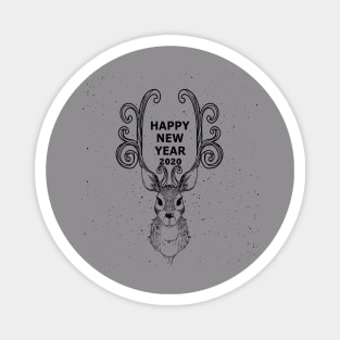 Happy new year 2020 Deer Spiritual Animale New Year Gift Magnet